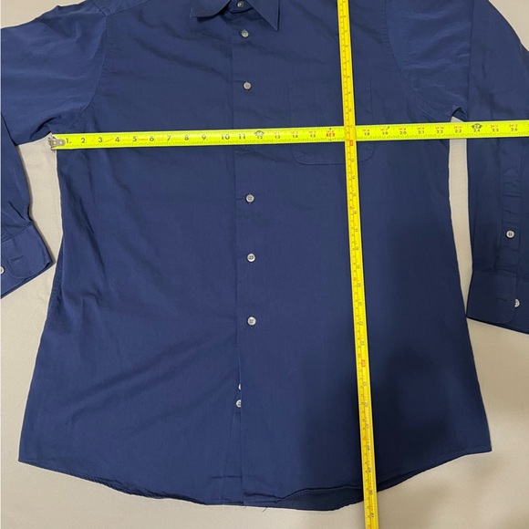 Calvin Klein long sleeves buttons down shirt blue navy size 15.5 - 34/35 - Picture 8 of 9